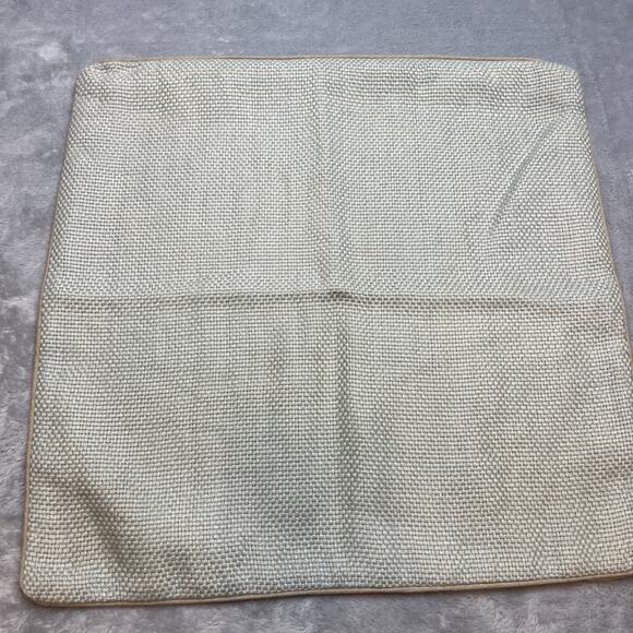 Pottery Barn Pillow Cover Square 20x20 Seagrass Linen Textured Zipper Neutral - Picture 1 of 7